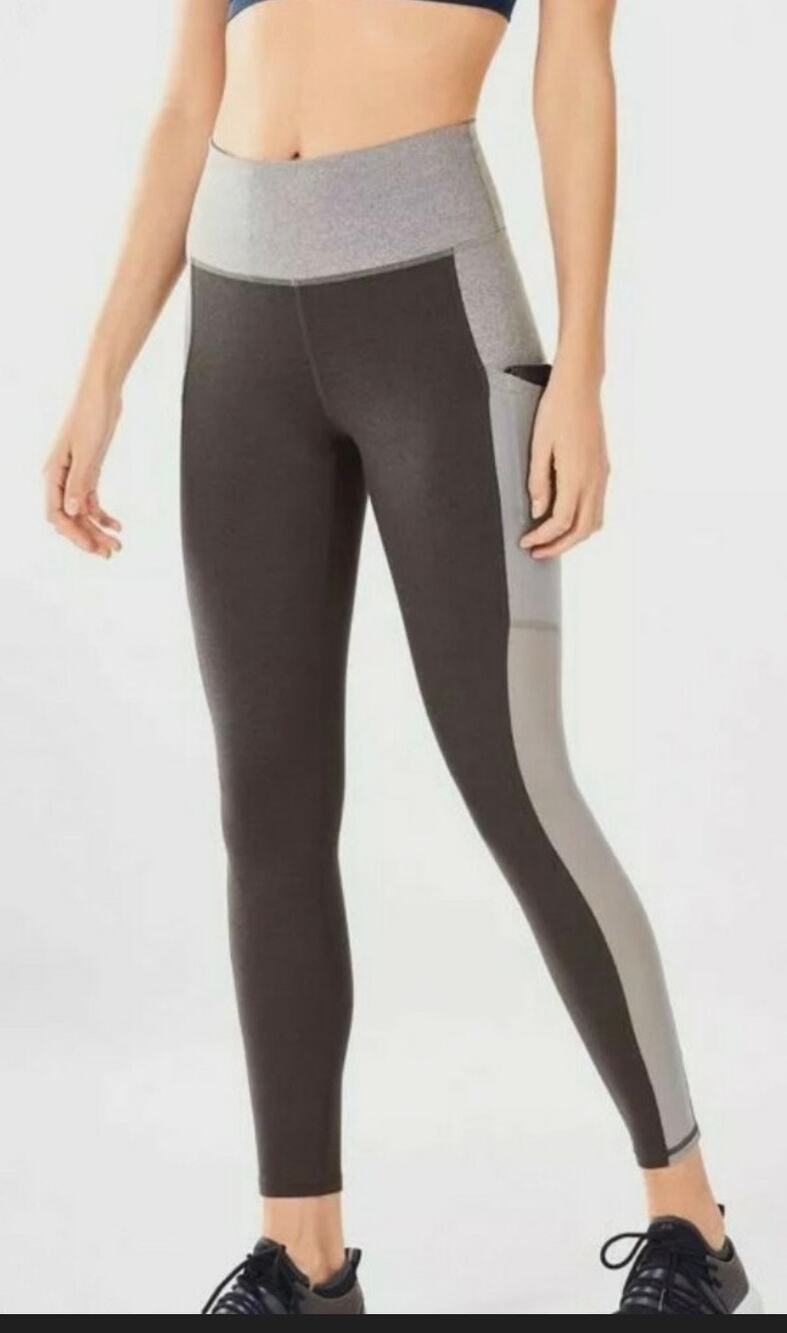 FABLETICS Mila High-Waisted Side Pocket leggings Charcoal Gray Size Small Gym